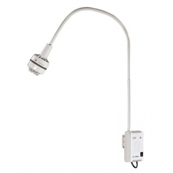 Lámpara de reconocimiento halógena HL 5000 con fuente de red pared y luz blanca