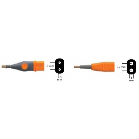 Cable para placa dispersiva reutilizable y conector tipo Bowa