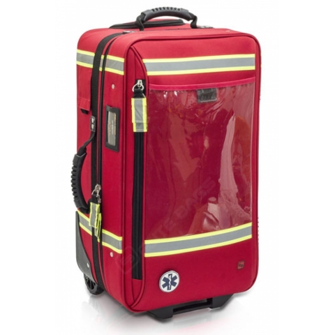 Maletín emergencias respiratorias poliamida rojo, con carro-trolley, modelo EMERAIR'S