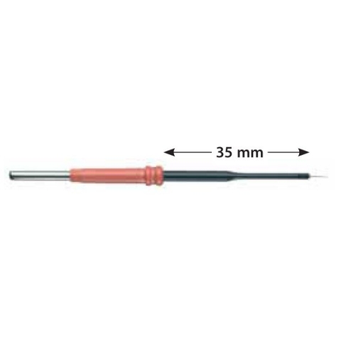 Electrodo monopolar aguja reutilizable microcirugía tipo Colorado longitud 35mm