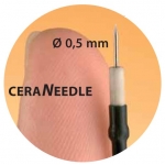 Electrodo monopolar aguja reutilizable microcirugía tipo Colorado longitud 70mm acodado